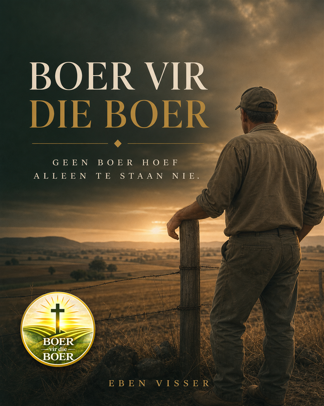 ’n Boer kyk oor die plaaslandskap
